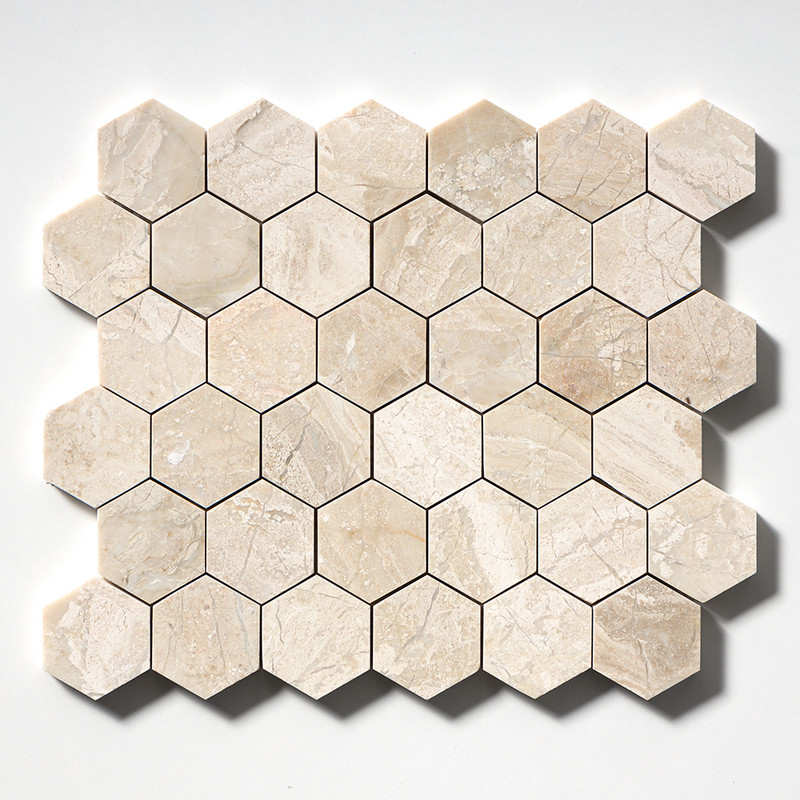 Diana Royal Polished Hexagon Marble Mosaic 10 3/8x12