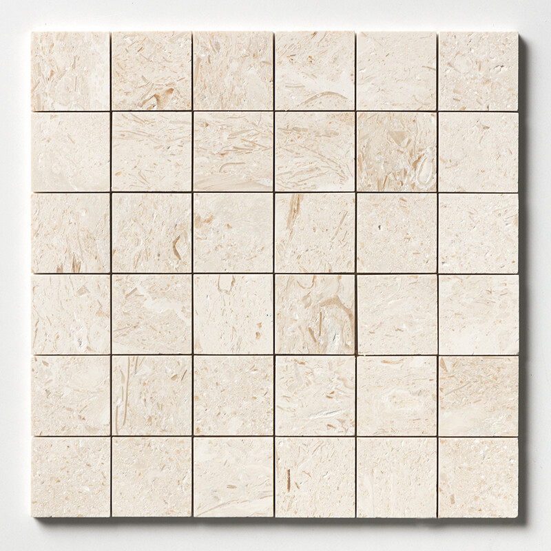 Desert Path Brushed 2x2 Limestone Mosaic 12x12