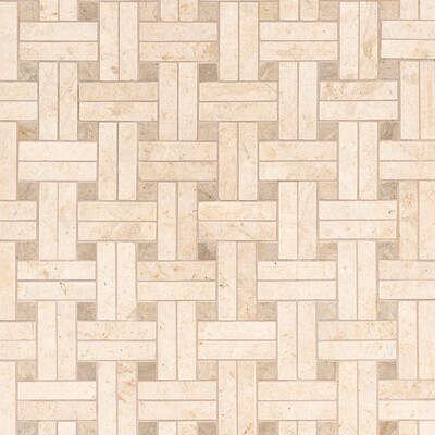 Papyrus Honed Diagonal Basket Weave Limestone Mosaic 13 3/16x13 3/16