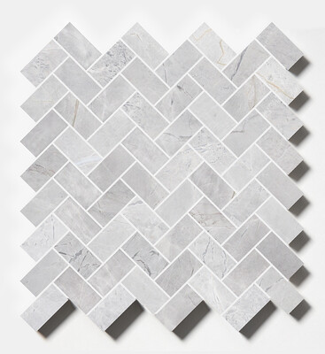 Avalanche Honed Herringbone 1x2 Marble Mosaic 12 1/8x13 3/8