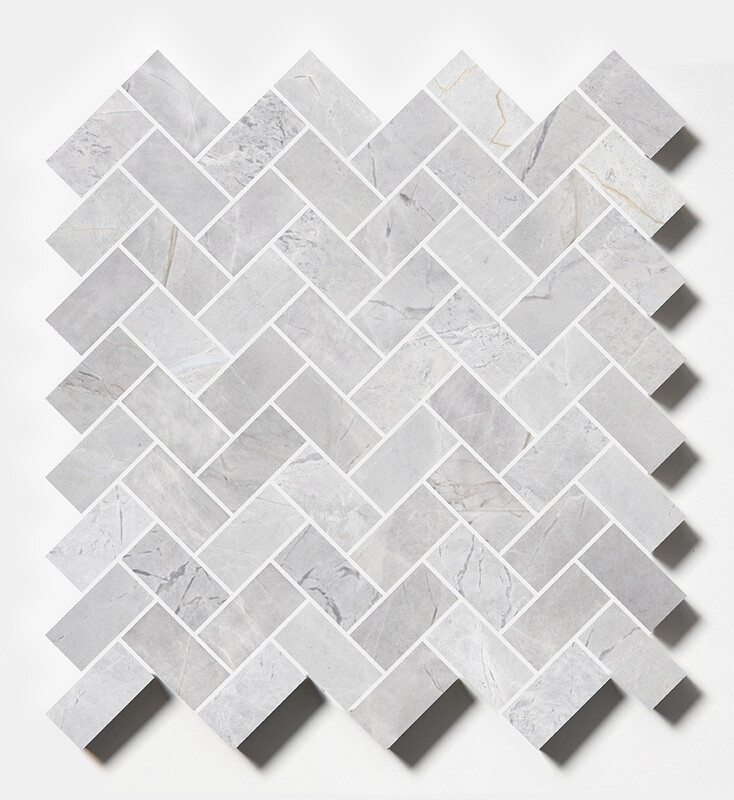 Avalanche Honed Herringbone 1x2 Marble Mosaic 12 1/8x13 3/8