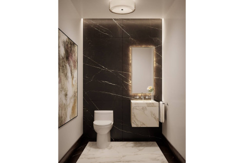 black marble with white wall